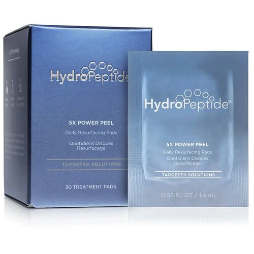 Hydropeptide 5X Power Peel экстра-омолаживающий пилинг на основе специального обновляющего комплекса 5X, пептидов и энзимов, 30 салфеток пилинг для кожи головы nook remedy pre treatment super active