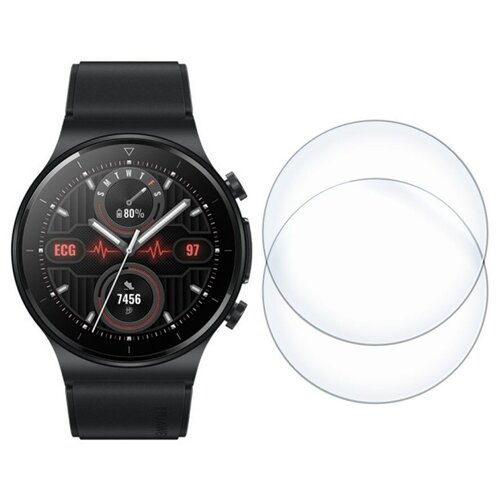 Стекло защитное гибридное Krutoff для смарт часов Huawei GT 2 Pro (46mm) 2 шт. стекло защитное гибридное krutoff для смарт часов huawei watch gt 2 sport 46mm 2 шт