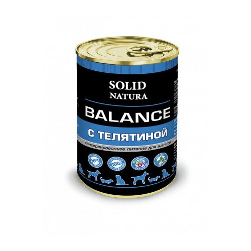 Solid Natura Balance Телятина влажный корм для щенков жестяная банка 0,34 кг , 10434 (2 шт) влажный корм для щенков solid natura dinner беззерновой телятина 1 уп х 24 шт х 100 г