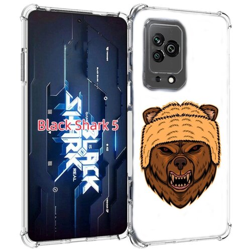 Чехол MyPads Медведь-в-шапке для Xiaomi Black Shark 5 задняя-панель-накладка-бампер чехол mypads медведь с короной для xiaomi black shark 5 pro задняя панель накладка бампер