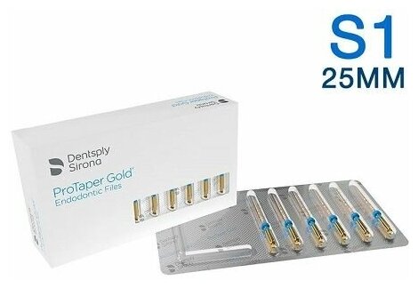 DENTSPLY SIRONA/Protaper Gold Машинные протейперы S1, длина 25 мм