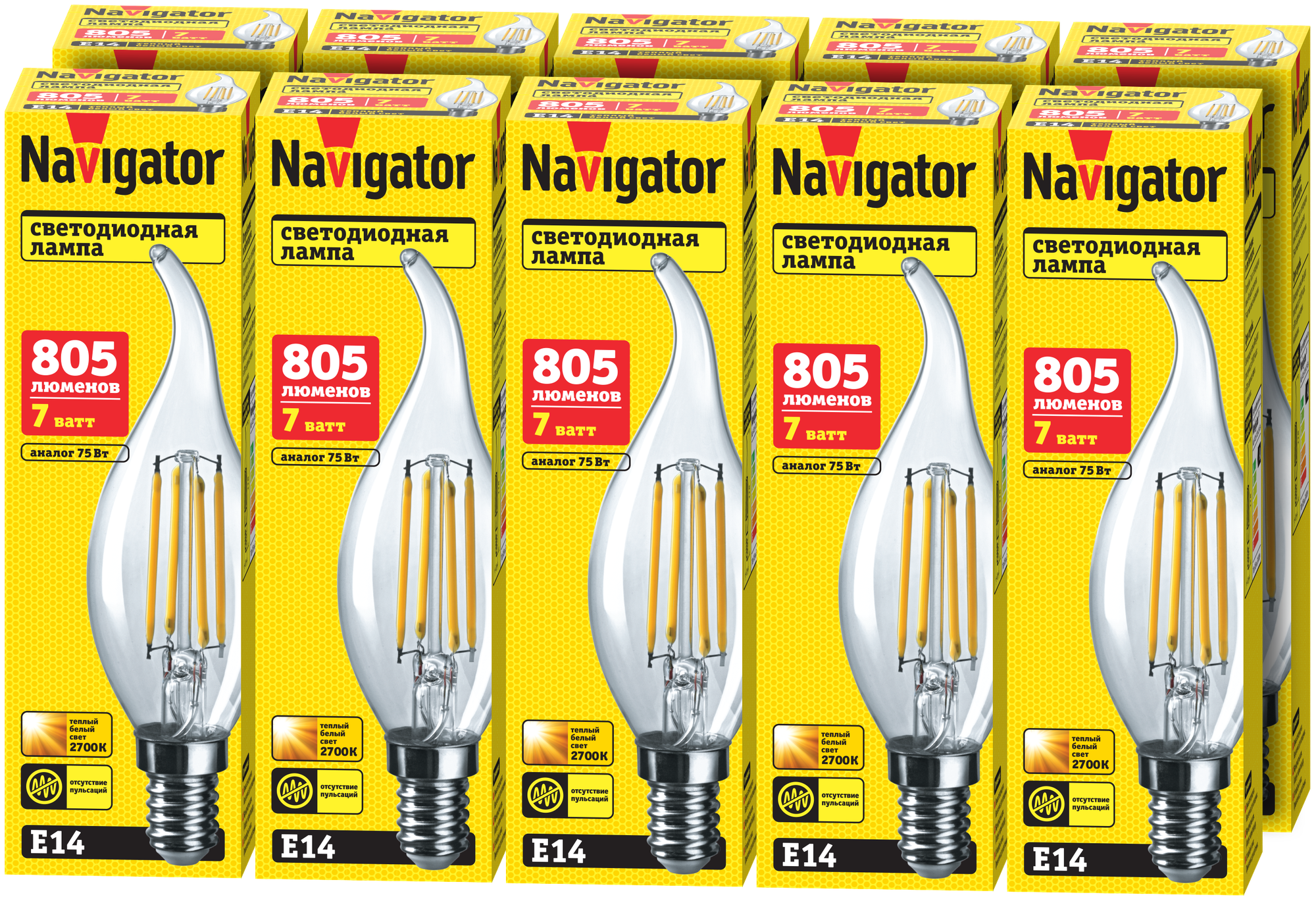 Лампа Navigator NLL-F-FC35-7-230-2.7K-E14 80536