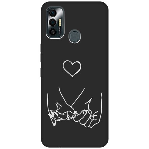 Матовый Soft Touch силиконовый чехол на Tecno Spark 7 / Техно Спарк 7 с 3D принтом Lovers Hands W черный матовый soft touch силиконовый чехол на realme 7 рилми 7 с 3d принтом lovers hands w черный