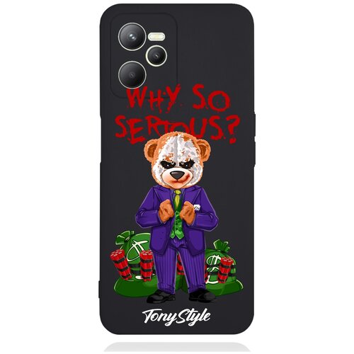 Черный силиконовый чехол для RealMe C35 Tony Style Why so serious