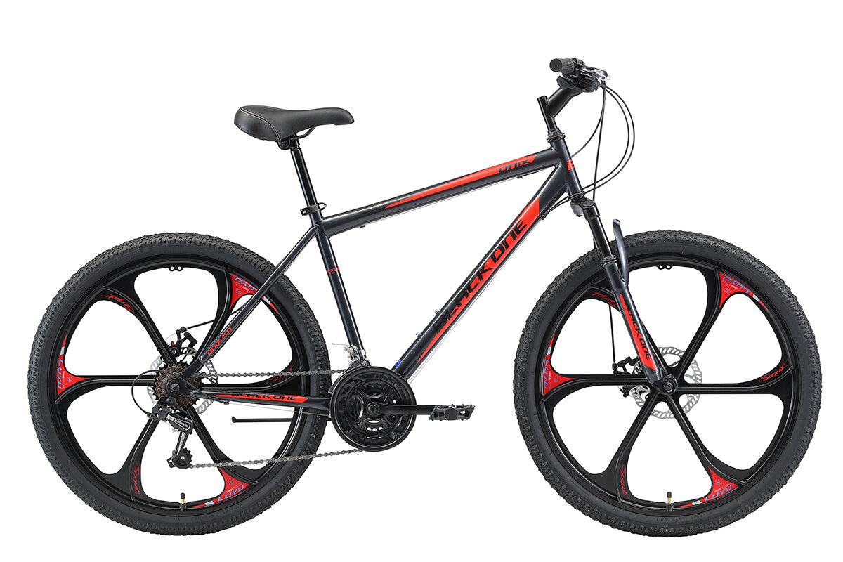 Велосипед Black One Onix 26 D FW (2021) серый/черный/красный 20"