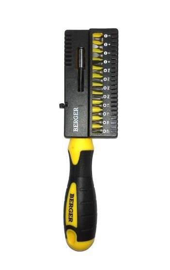 Набор отвертка с битами BERGER BG1072 на пластиковом держателе 13 предметов