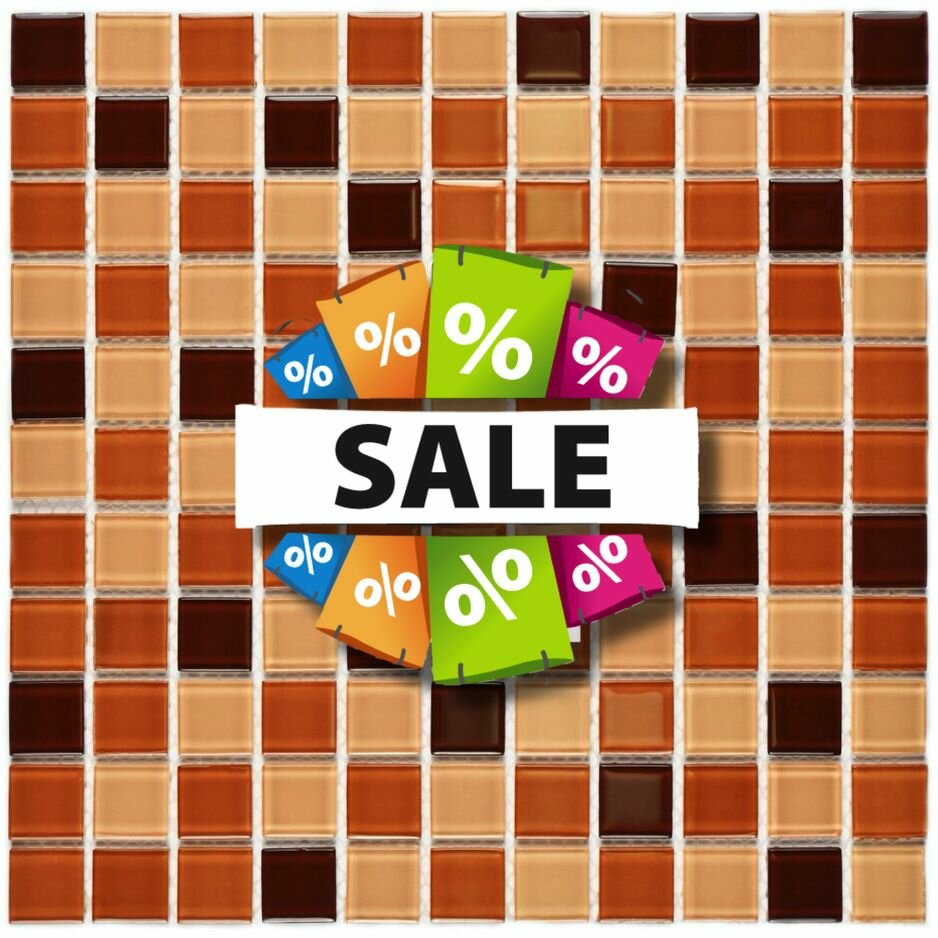 Мозаика стеклянная Coffee Mix (25х25) 300х300х4 мм (шт)