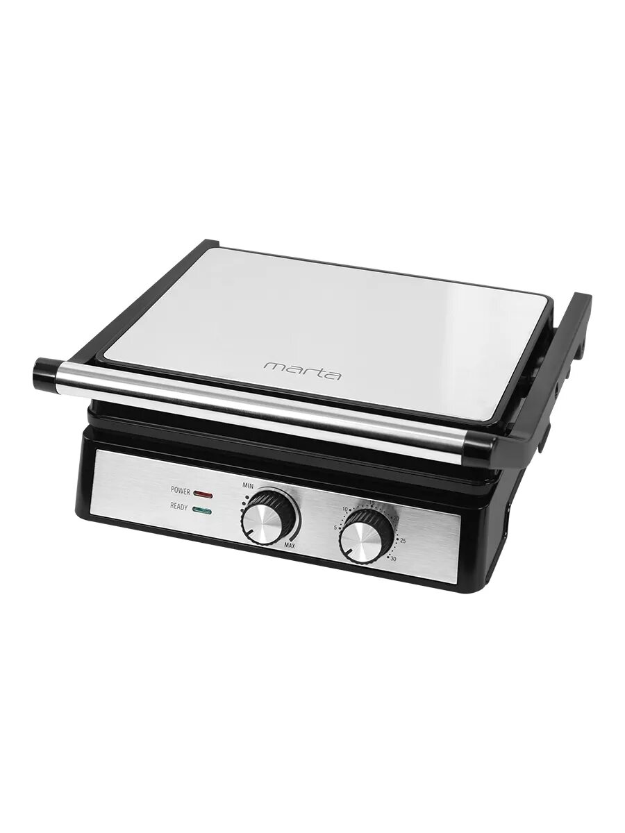 фото MARTA MT-SM1764A черный/сталь ЭлектроГриль