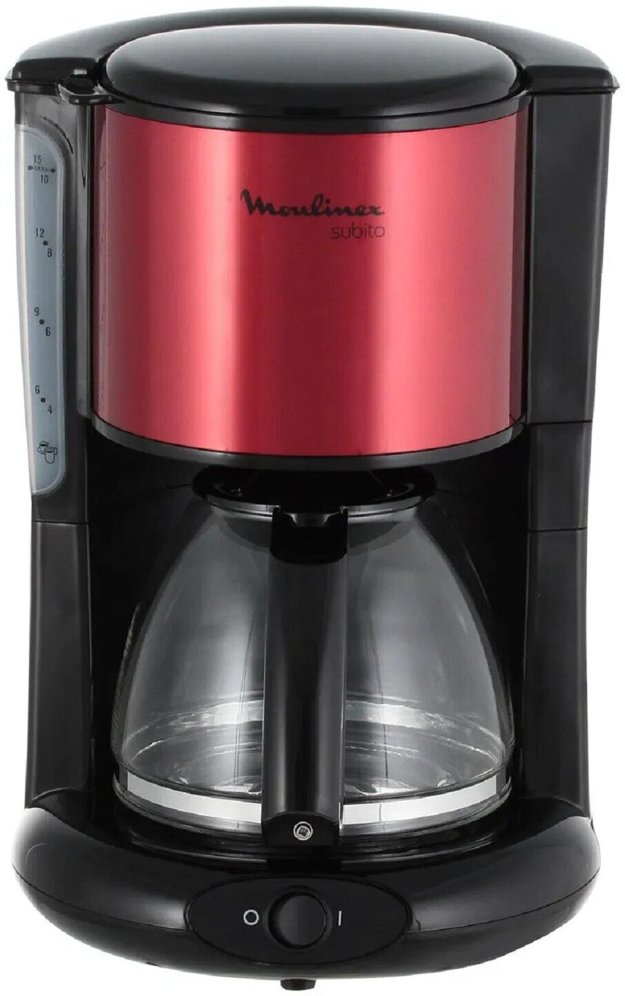 Кофеварка Moulinex FG360D10 FG360D10 мощность 100 Вт объём 1.25л чёрный/красный