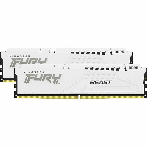 Оперативная память KINGSTON FURY Beast White DIMM DDR5 64GB 2x32GB 5200 MHz KF552C40BWK2-64 19010₽