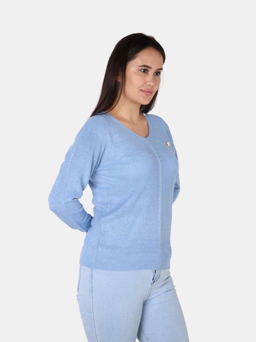 Свитер размер One Size, , небесно-голубой