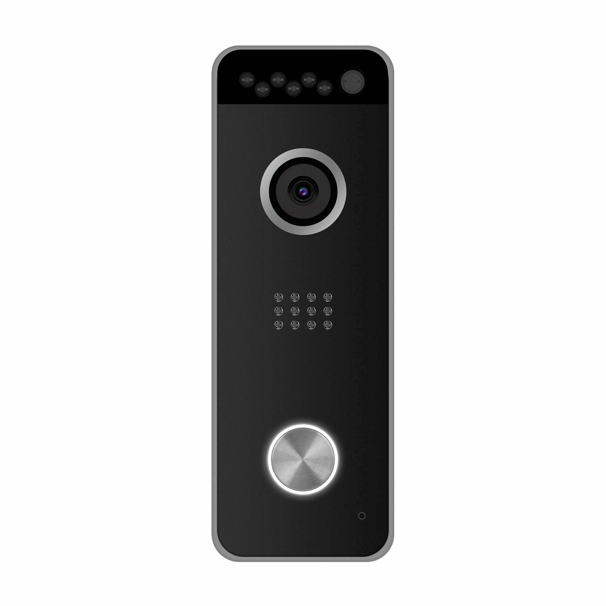 Вызывная панель видеодомофона Novihome SOLID FHD BLACK. Камера 2.1 Мп с ИК-подсветкой, 140 гр. Видеовыход AHD 1080p/AHD 720p/CVBS. Встроенный БУЗ. Подключение к регистратору. Всепогодное исполнение