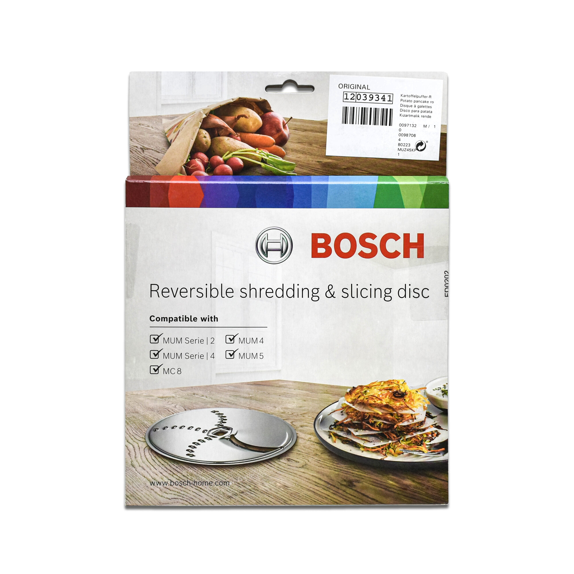 Диск-терка шинковка средняя для кухонного комбайна Bosch, 12039341