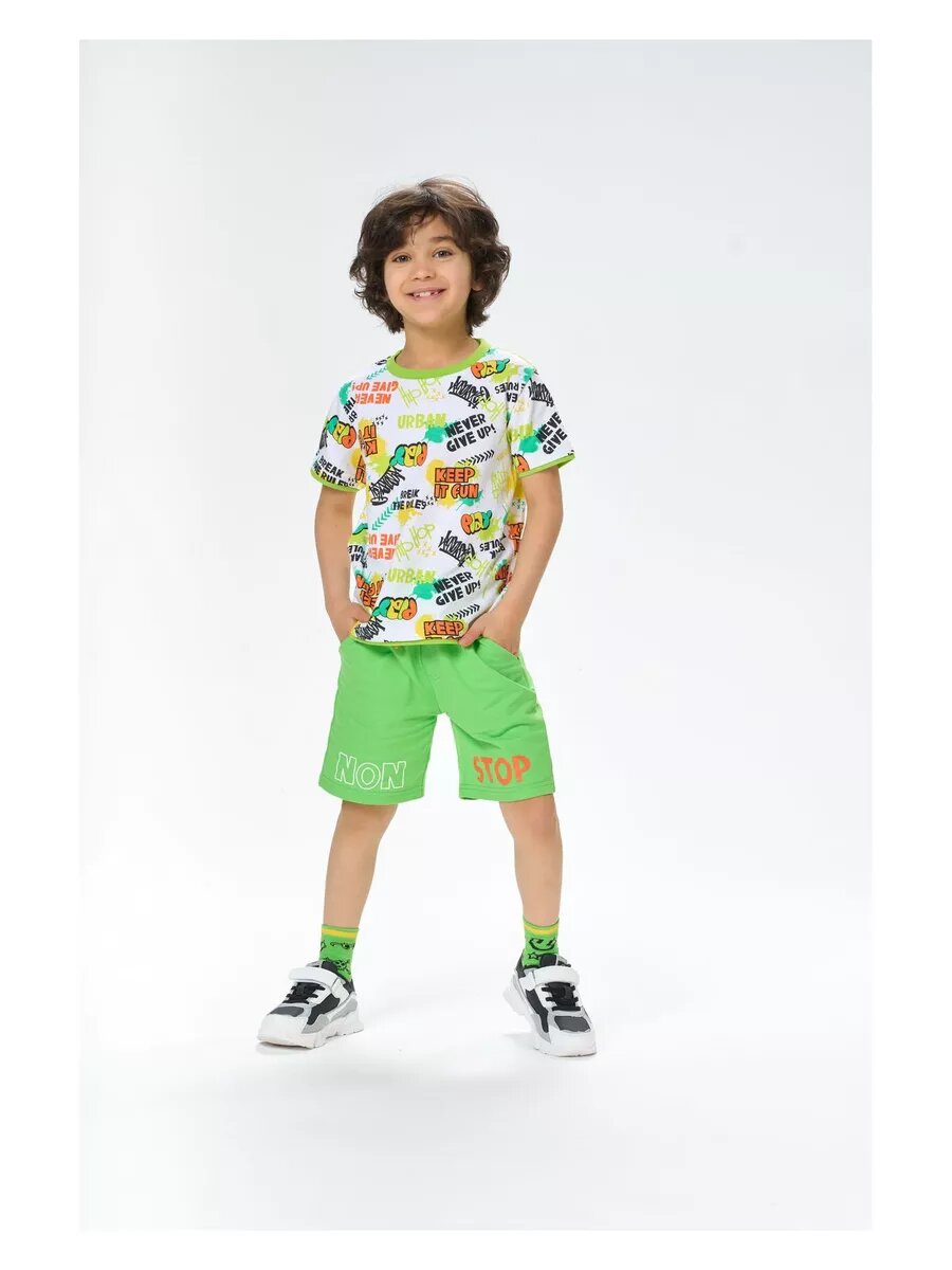 Футболка Kari Kids Осень-зима 2024 размер 5-6 белый/желтый