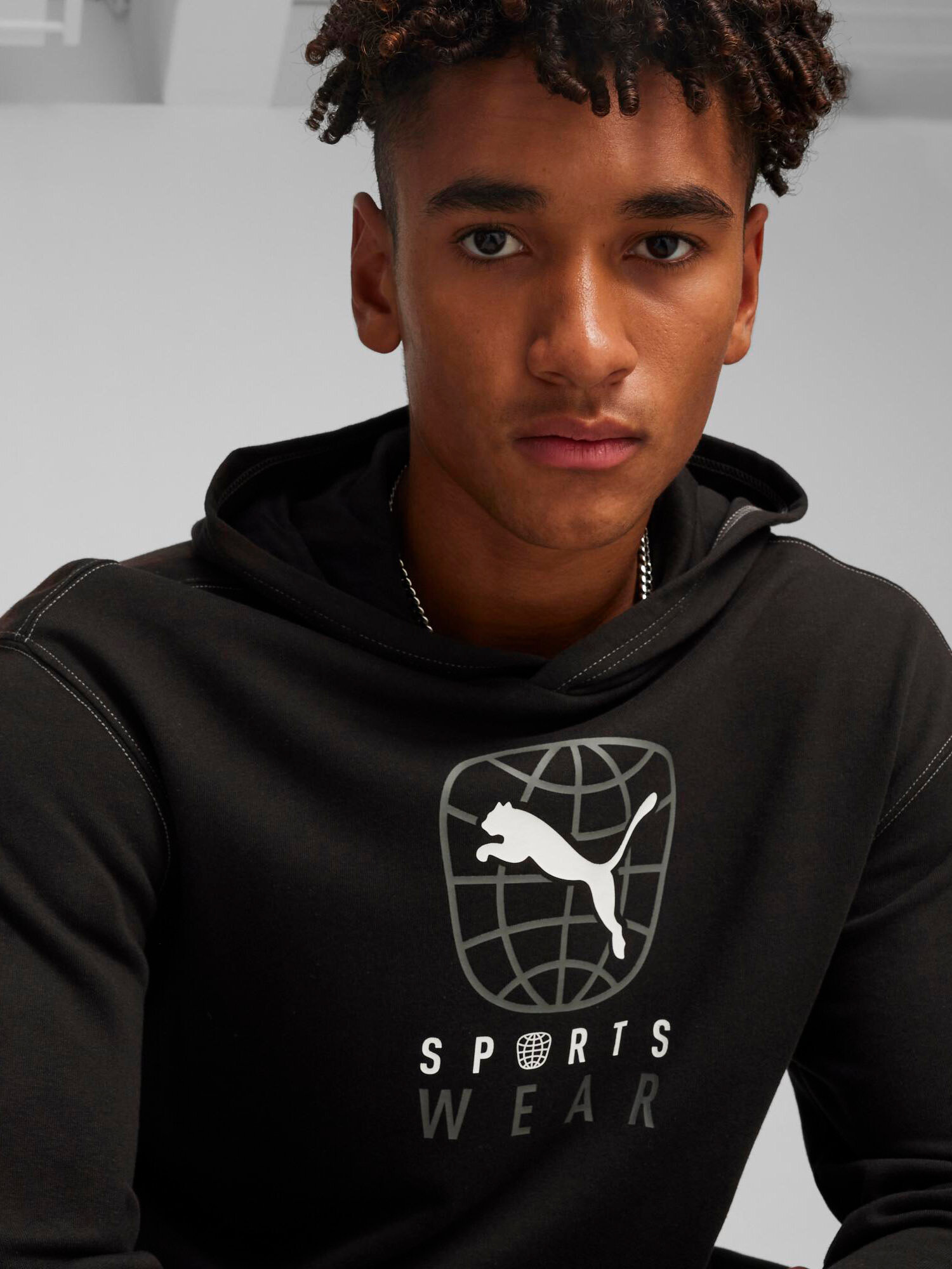 Худи спортивное PUMA, размер L, , черный — фото 1