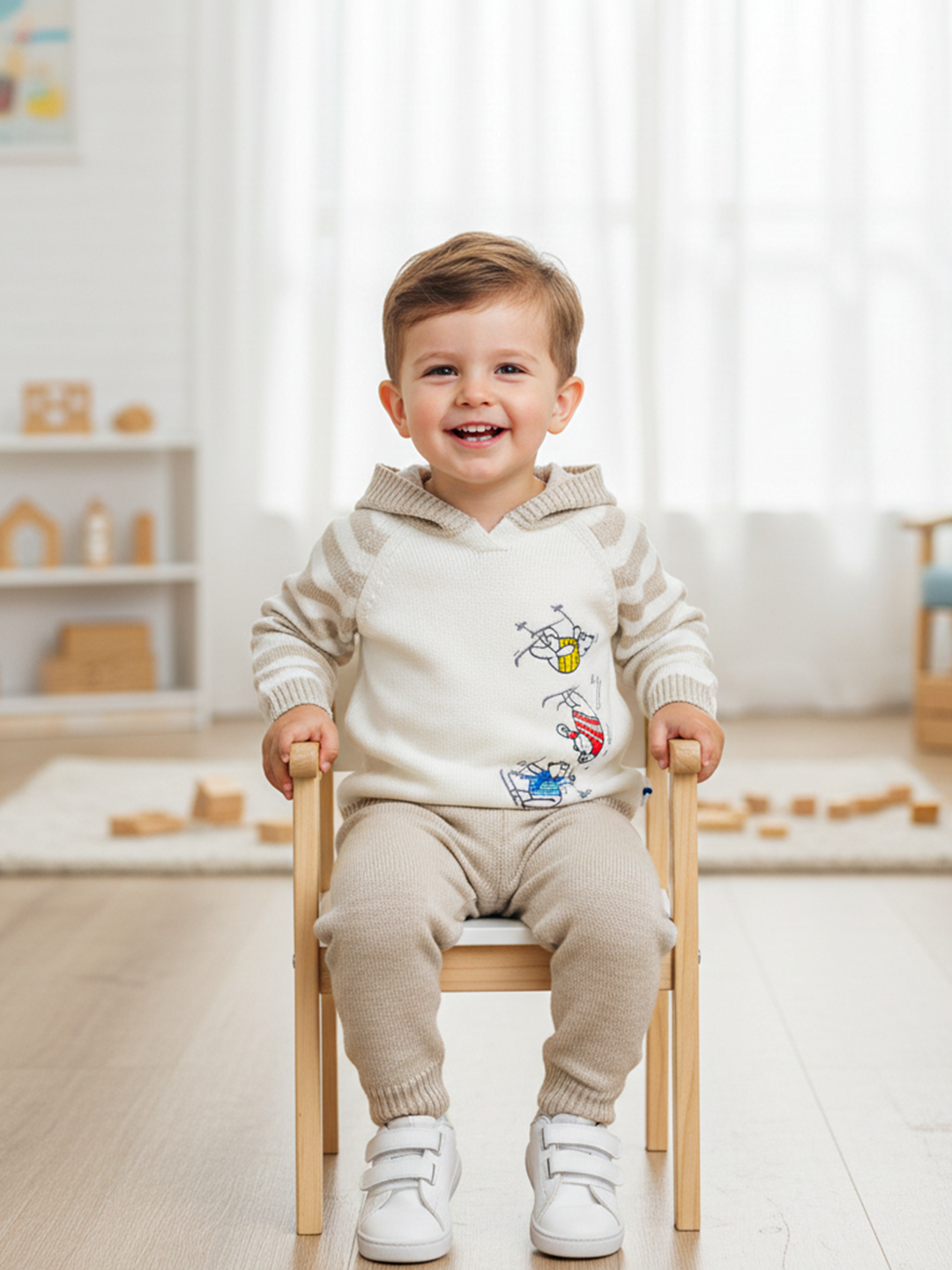 Комплект одежды Gunesh Line Textile, размер 1-3 года, бежевый. — фото 1