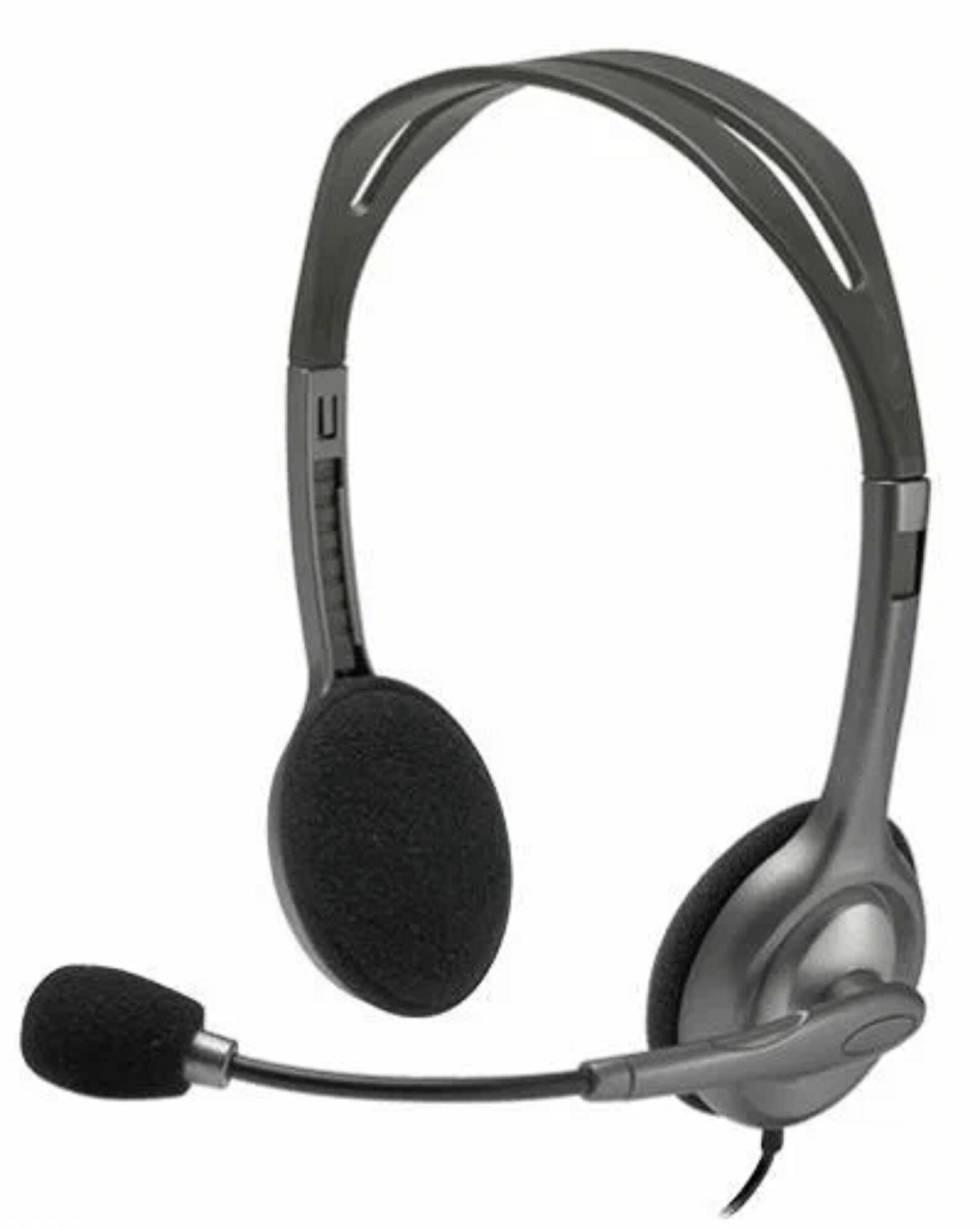 Гарнитура проводная Logitech H111, Stereo, От 20 до 20000 Гц, 2xSPK, MIC, 100 дБ, 32 Ом, Mini jack 3.5 mm, Серый