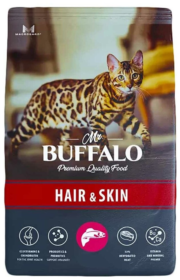 Сухой корм для кошек Mr.Buffalo ADULT HAIR & SKIN лосось 0,4кг - фотография № 4