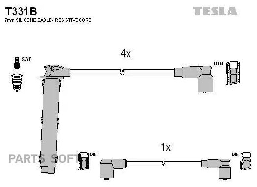 Провода зажигания TESLA / арт. T331B - (1 шт)