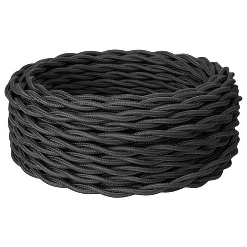 Силовой ретро кабель Retro Electro, 2х1,5, черный, длина бухты 50