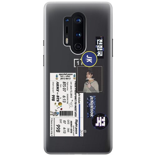 Силиконовый чехол с принтом BTS Stickers для OnePlus 8 Pro / ВанПлюс 8 Про силиконовый чехол на oneplus 8 ванплюс 8 с 3d принтом beatles stickers прозрачный