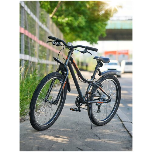 Велосипед подростковый горный с колесами 24 Endorphin Enjoy рама 12 черныйярко-оранжевый 2022 г 2153500₽