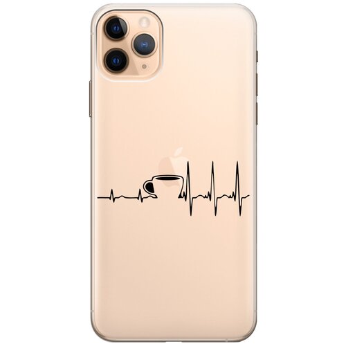 Силиконовый чехол на Apple iPhone 11 Pro Max / Эпл Айфон 11 Про Макс с рисунком Coffee Cardiogram силиконовый чехол на apple iphone 13 pro эпл айфон 13 про с рисунком coffee cardiogram