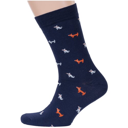 фото Мужские носки "красная ветка" темно-синие, размер 25