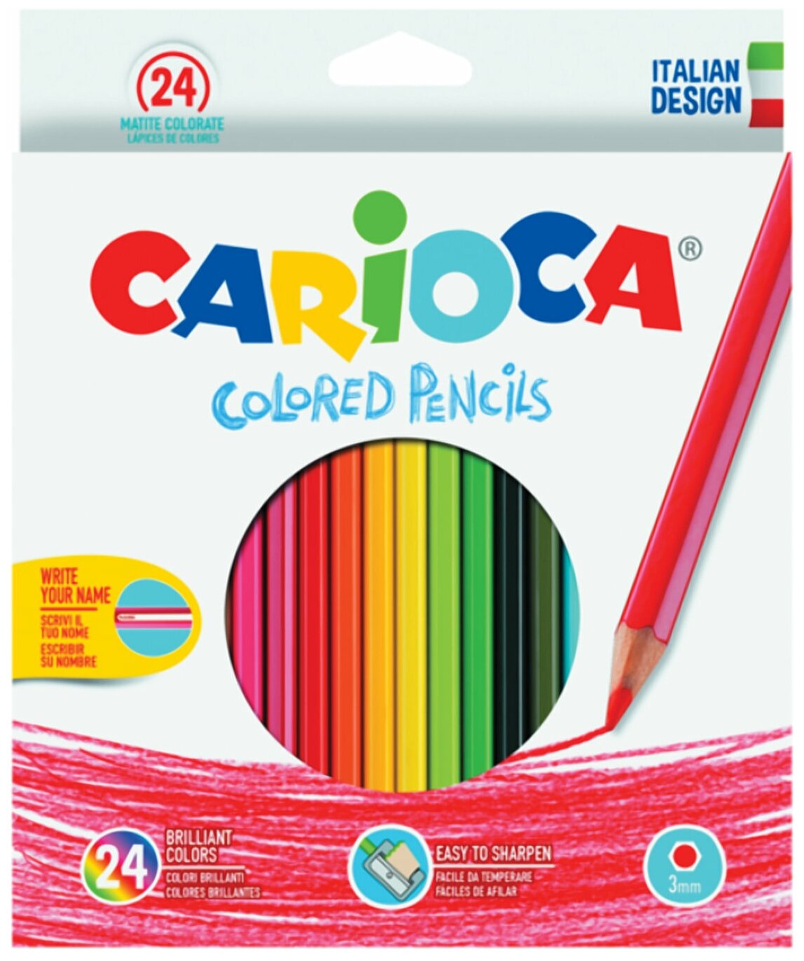 Карандаши цветные Carioca HEXAGONAL шестигран. 6цв. коробка/европод. - фото №10