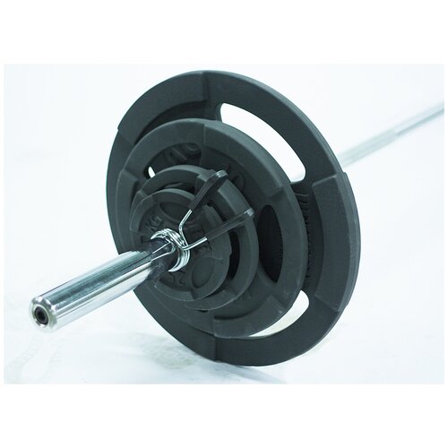 Штанга/Штанга олимпийская/Штанга с металлическими дисками/Штанга с чугунными дисками MironFit 93 кг.