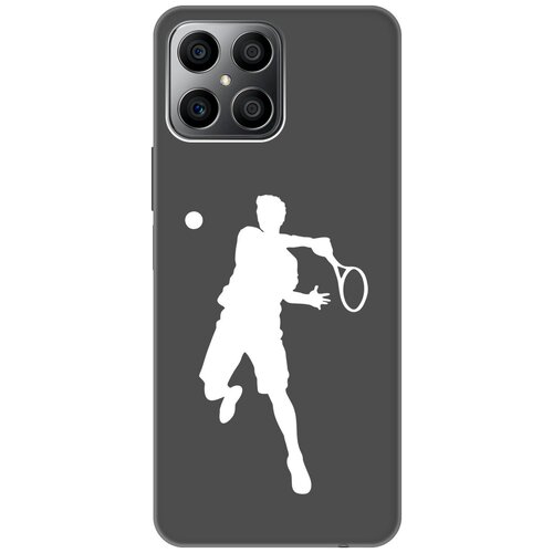 Матовый чехол Tennis W для Honor X8 / Хонор Икс 8 с 3D эффектом черный матовый чехол football w для honor x8 хонор икс 8 с 3d эффектом черный