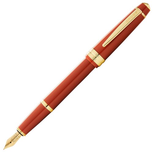 Перьевая ручка Cross Bailey Light Polished Amber Resin and Gold Tone, перо F, смола, янтарного цвета с позолоченными элементами