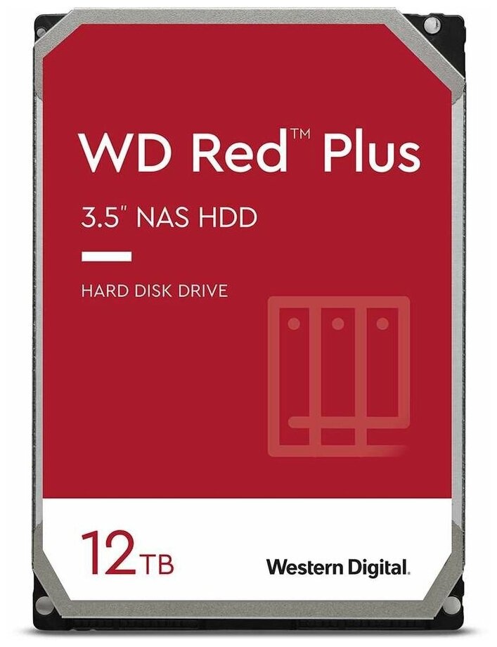 Western digital 12TB WD Red Plus (WD120EFBX) {Serial ATA III, 7200- rpm, 256Mb, 3.5