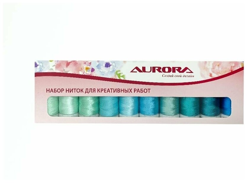 Нитки для вышивки, нитки для вышивания, Aurora креативный Бирюза AU-8214