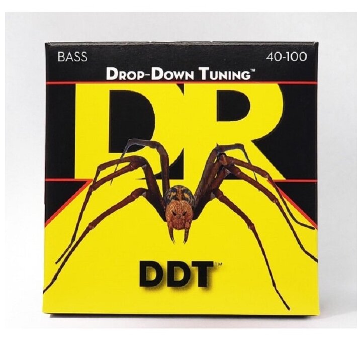 DR DDT-40 - DDT™ - струны для 4-струнной бас-гитары, пониженный строй, нержавеющая сталь, 40 - 100