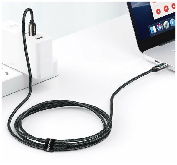 Кабель USB-C BASEUS Display Fast Charging Type-C - Type-C, test, 100W, 2 м, черный