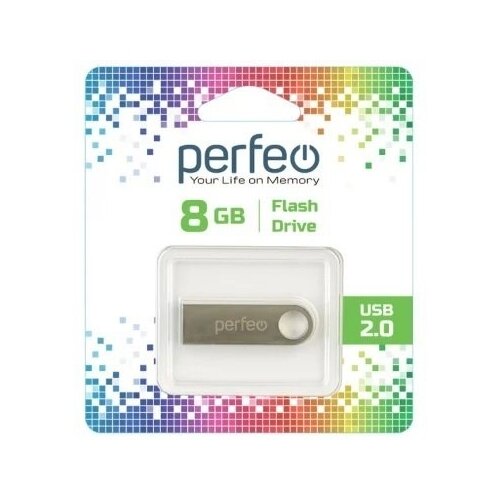 USB Флеш-накопитель USB накопитель Perfeo 8GB M07 Metal Series