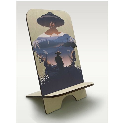 Подставка для телефона c рисунком УФ игры Ghost of Tsushima (Призрак Цусимы, Дзин Сакай, Хотун-хан, япония, самурай) - 59