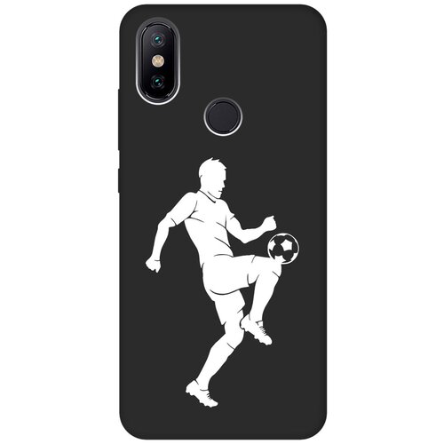 Матовый чехол Football W для Xiaomi Mi 6X / Mi A2 / Сяоми Ми 6Х / Ми А2 с 3D эффектом черный матовый soft touch силиконовый чехол на xiaomi mi 6x mi a2 сяоми ми 6х ми а2 с 3d принтом gucci stickers черный