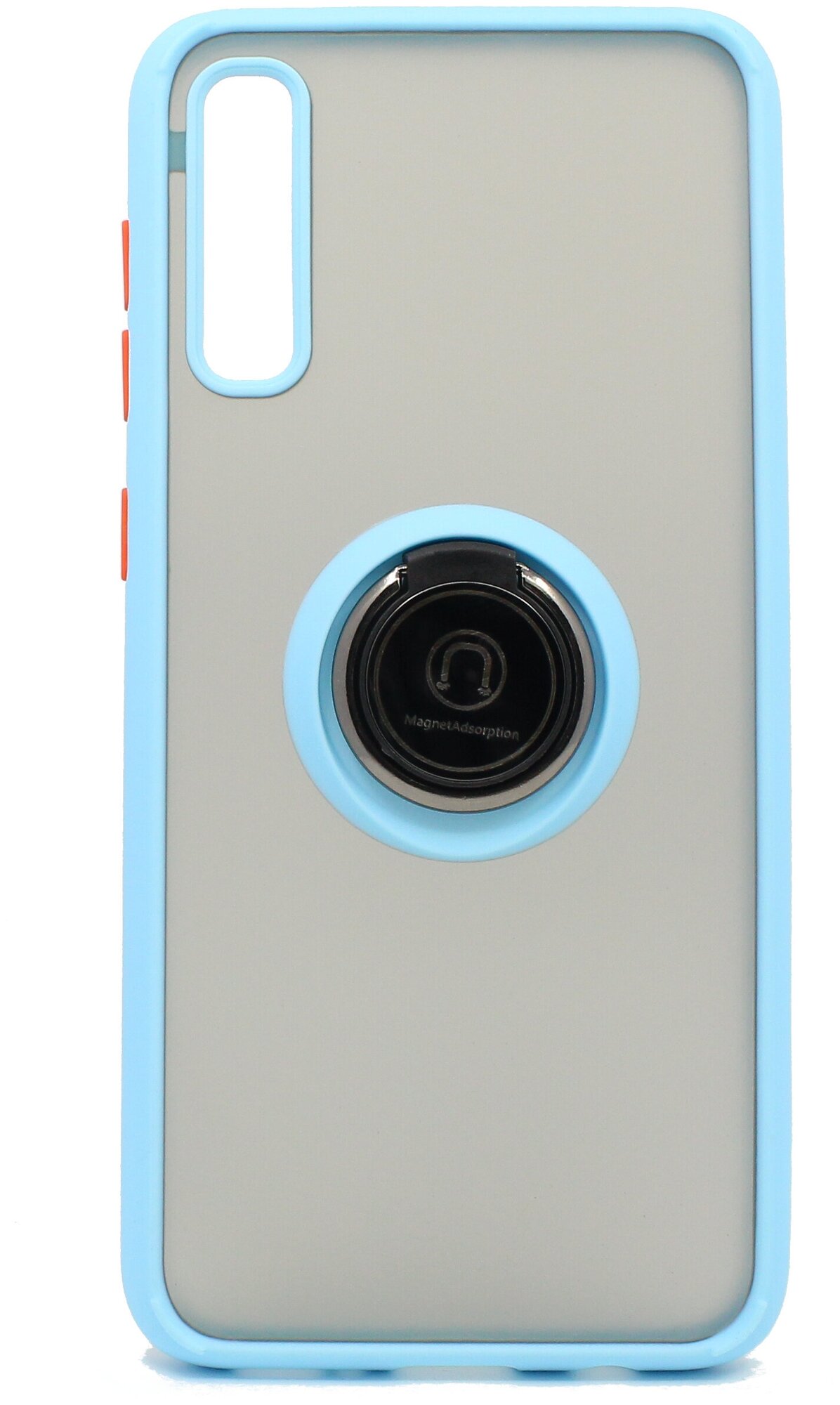 Чехол противоударный Mobix для Samsung Galaxy A50 / A30s ( Самсунг А50 / А30с ) с кольцом и с функцией подставки цвет: голубой