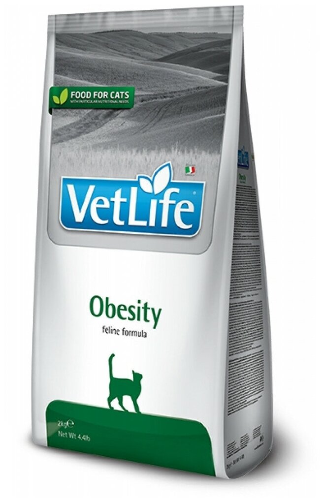 Farmina Vet Life Cat Obesity сухой корм для взрослых кошек с ожирением - 2 кг