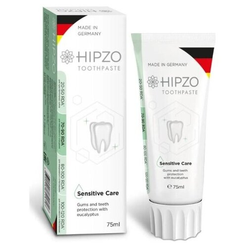 Зубная паста HIPZO Защита десен и зубов, с Эвкалиптом, 75 мл