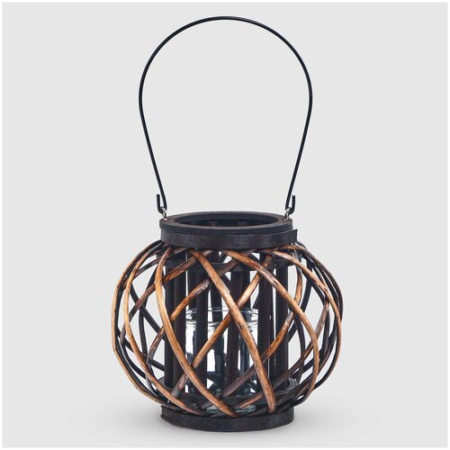 Фонарь плетеный White cloud arts черно-коричневый 22х16 см 3145₽