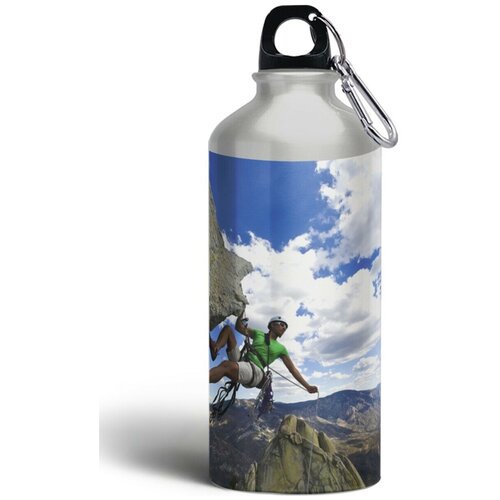 фото Бутылка спортивная,туристическая фляга, 500мл с карабином спорт скалолазание горы - 393 brutbottle