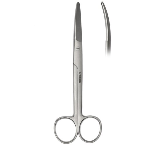 Ножницы хирургические диссекционные Mayo (Майо) тупоконечные, изогнутые, 170 мм, Apexmed