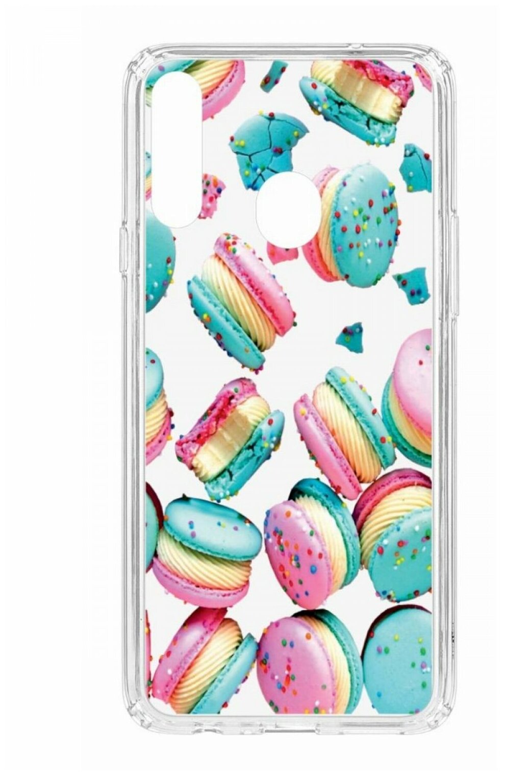 Чехол для Samsung Galaxy A20S Kruche Print Макарон, противоударная пластиковая накладка с рисунком, силиконовый бампер с защитой камеры, кейс с принтом