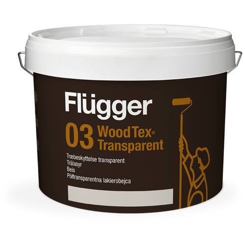 FLUGGER 03 Wood Tex Transparent пропитка по дереву на водной основе, База 10 (9,1л)