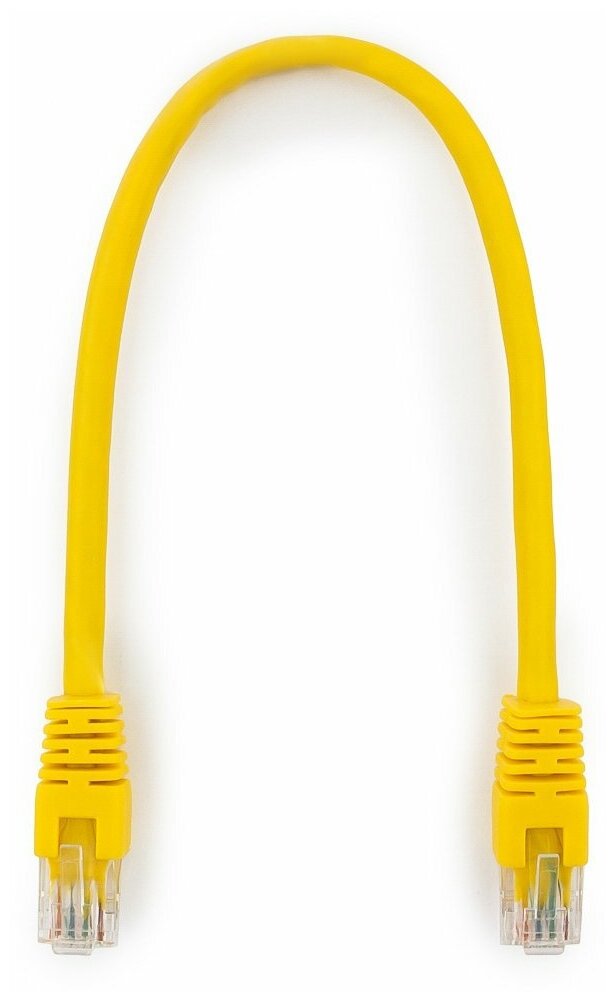 Патч-корд UTP Cablexpert PP6U-0.25M/Y категория 6, 0,25 м, литой, многожильный, жёлтый