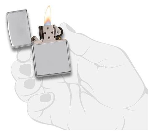 Оригинальная бензиновая зажигалка ZIPPO Armor™ 167 c покрытием High Polish Chrome - фотография № 3