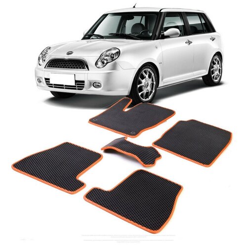 Коврики EVA ЕВА ЭВА в салон автомобиля SMILY 320 2011-2015 Lifan Лифан Смайли Смили синий кант